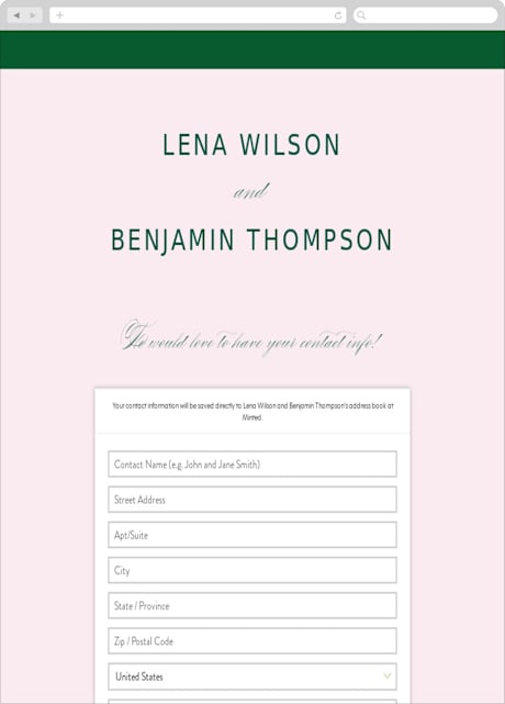 Digital Wedding Address Collection Cards