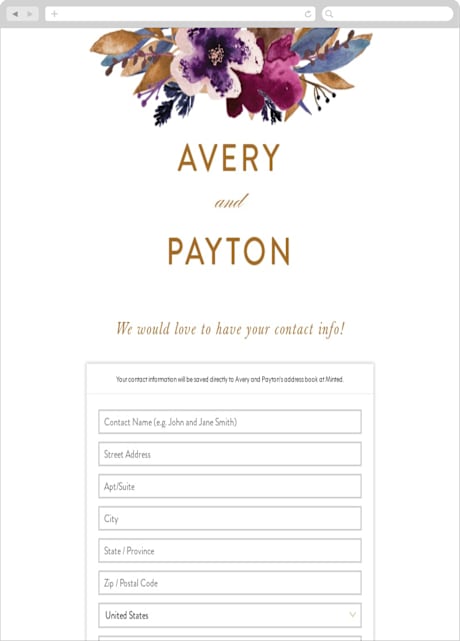 Digital Wedding Address Collection Cards