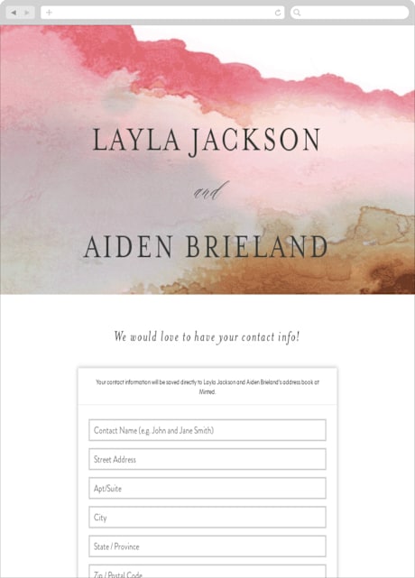 Digital Wedding Address Collection Cards