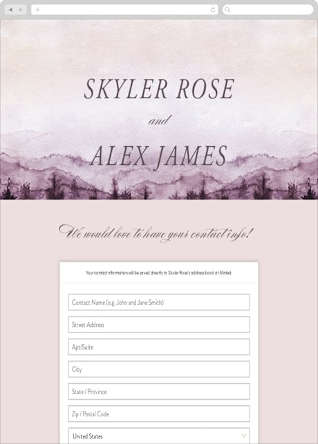 Digital Wedding Address Collection Cards