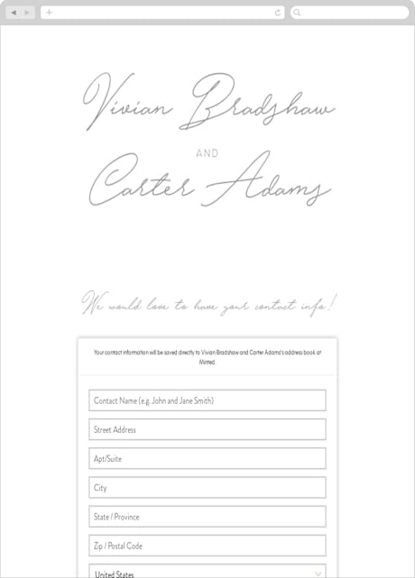 Digital Wedding Address Collection Cards