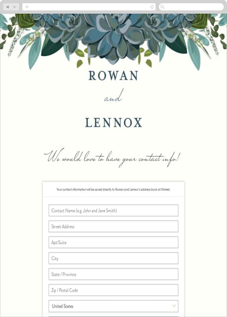 Digital Wedding Address Collection Cards