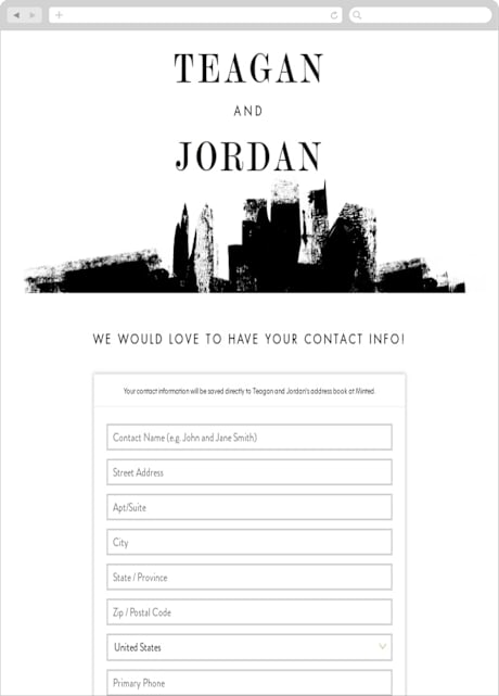 Digital Wedding Address Collection Cards