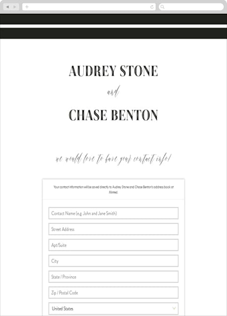 Digital Wedding Address Collection Cards