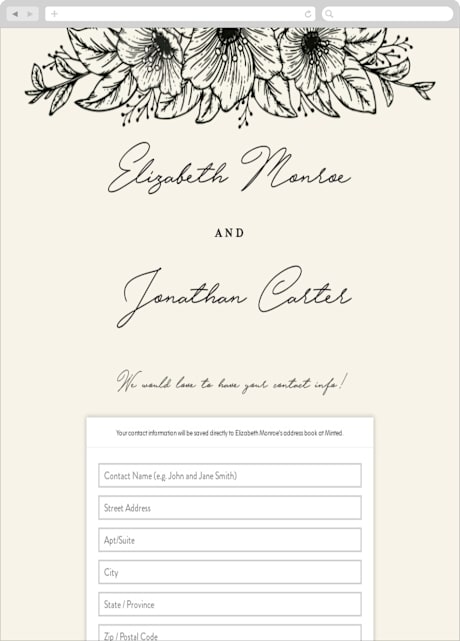 Digital Wedding Address Collection Cards
