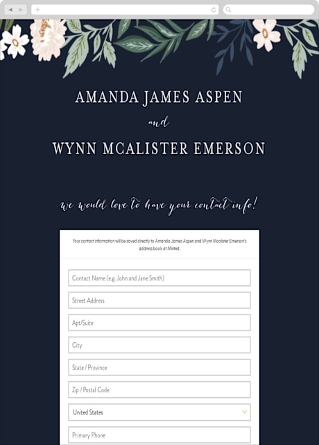 Digital Wedding Address Collection Cards