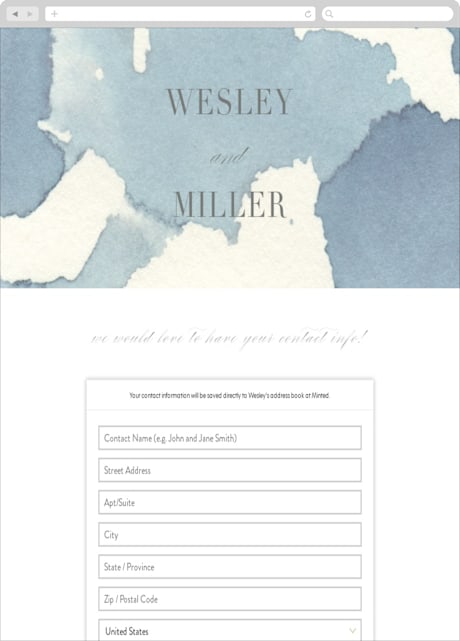 Digital Wedding Address Collection Cards