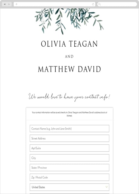 Digital Wedding Address Collection Cards