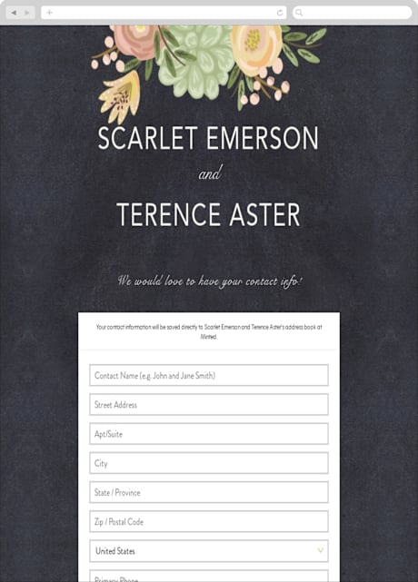 Digital Wedding Address Collection Cards