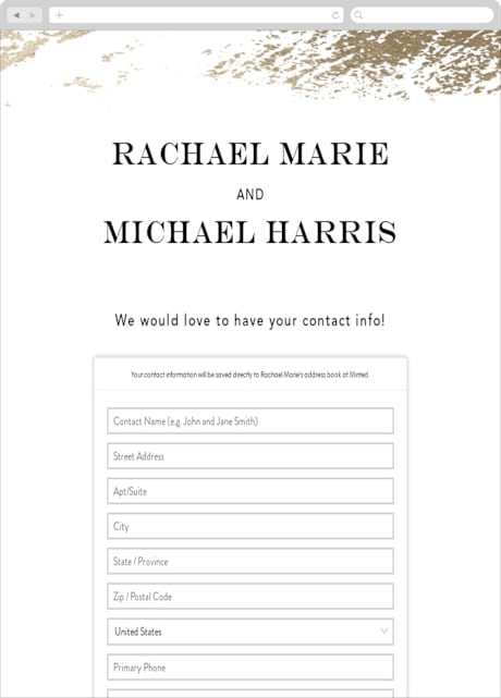 Digital Wedding Address Collection Cards