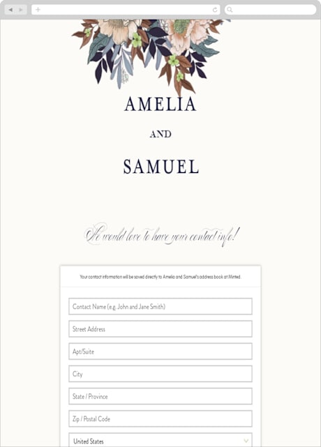 Digital Wedding Address Collection Cards