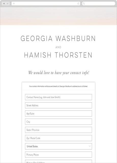 Digital Wedding Address Collection Cards