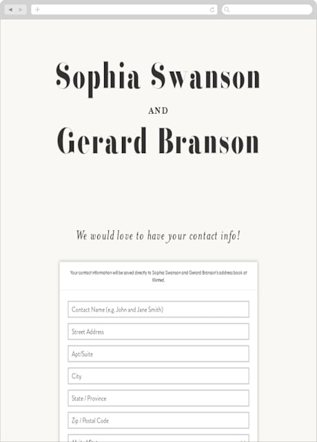 Digital Wedding Address Collection Cards