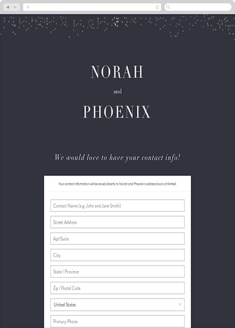 Digital Wedding Address Collection Cards