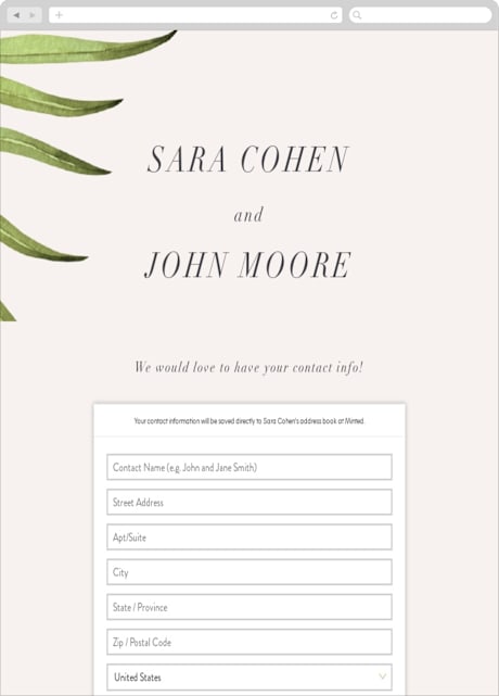 Digital Wedding Address Collection Cards