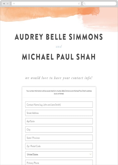 Digital Wedding Address Collection Cards