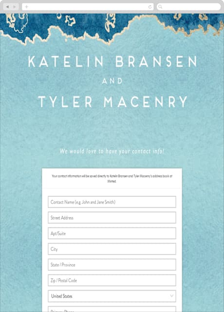 Digital Wedding Address Collection Cards
