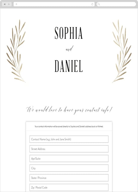 Digital Wedding Address Collection Cards
