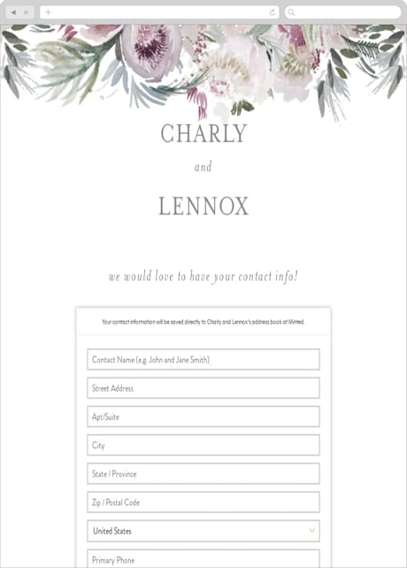 Digital Wedding Address Collection Cards