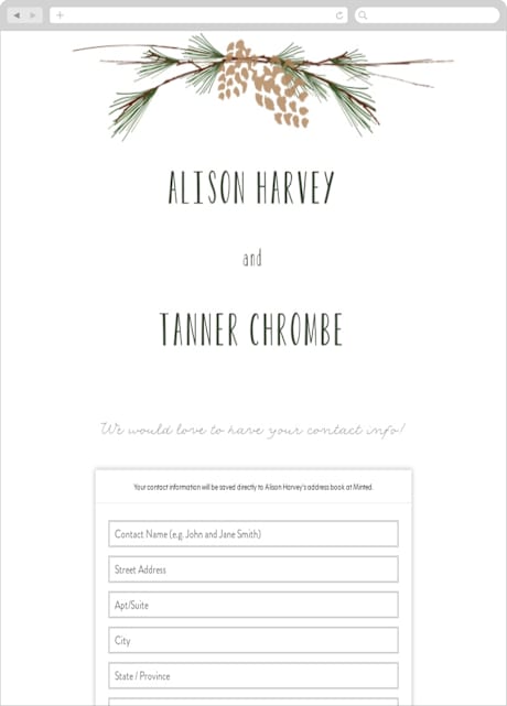 Digital Wedding Address Collection Cards