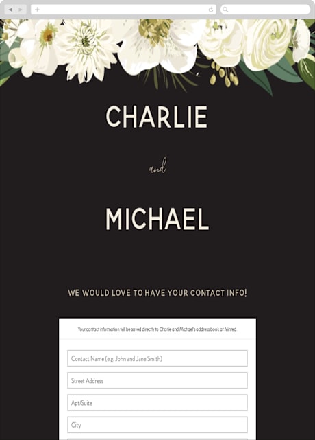 Digital Wedding Address Collection Cards