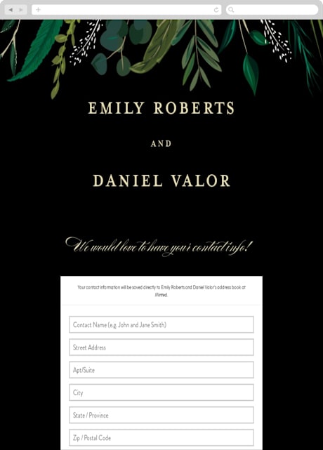 Digital Wedding Address Collection Cards