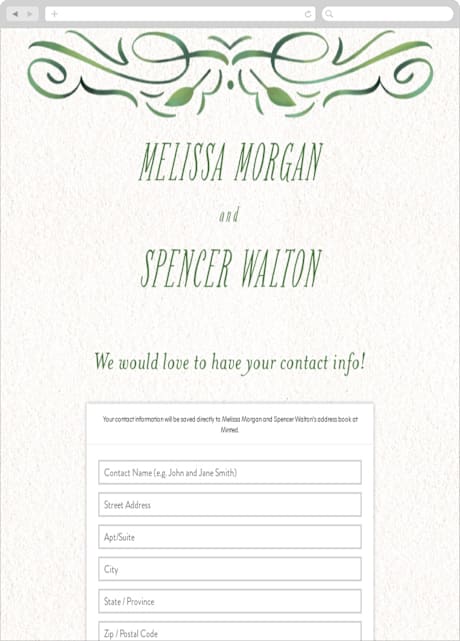 Digital Wedding Address Collection Cards