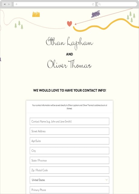 Digital Wedding Address Collection Cards