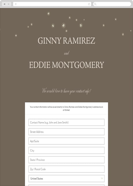 Digital Wedding Address Collection Cards