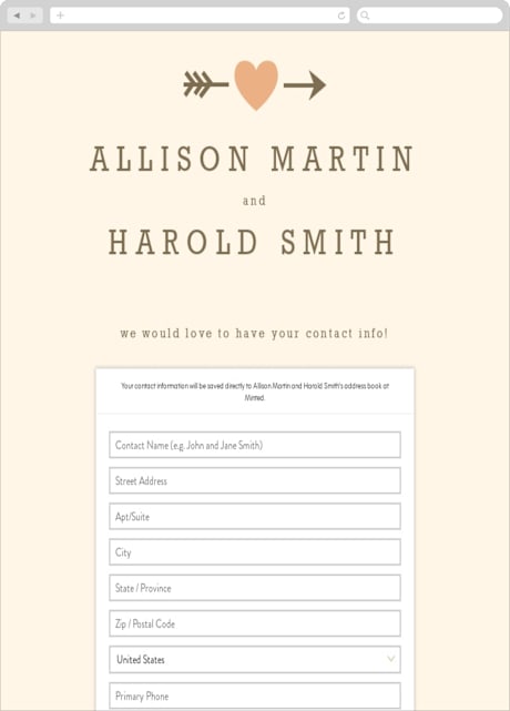 Digital Wedding Address Collection Cards