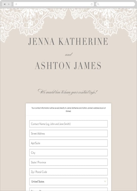 Digital Wedding Address Collection Cards