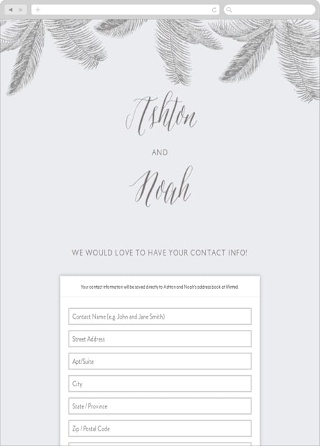 Digital Wedding Address Collection Cards