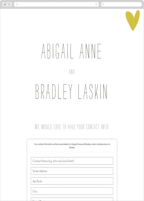 Digital Wedding Address Collection Cards