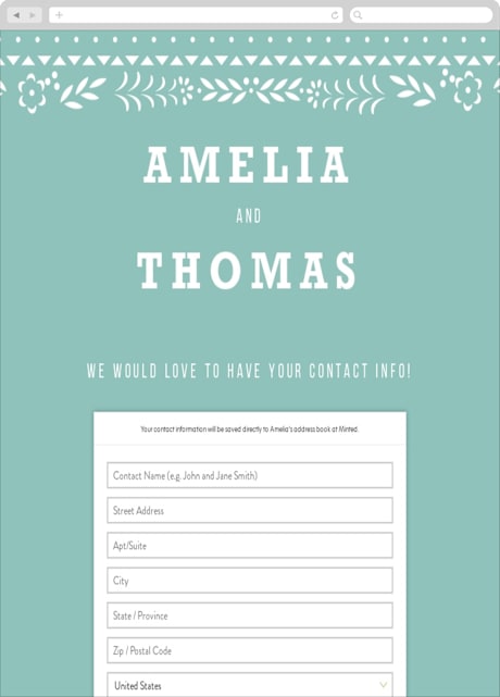 Digital Wedding Address Collection Cards