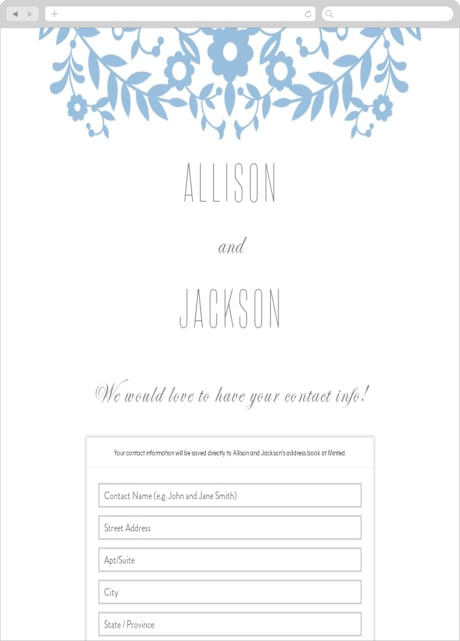 Digital Wedding Address Collection Cards