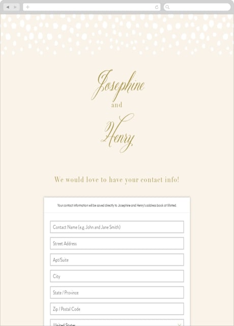 Digital Wedding Address Collection Cards