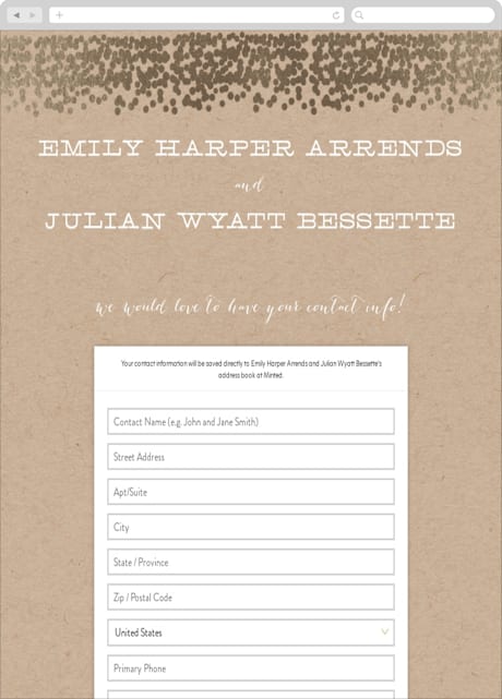 Digital Wedding Address Collection Cards