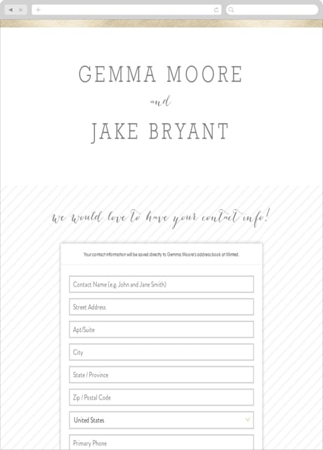 Digital Wedding Address Collection Cards