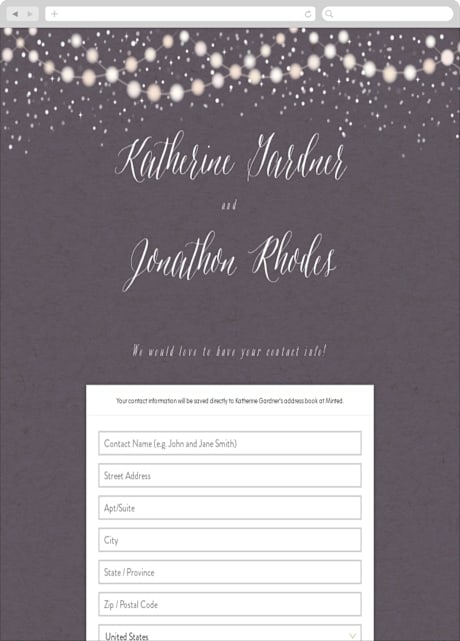 Digital Wedding Address Collection Cards