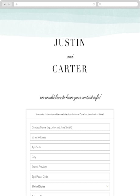 Digital Wedding Address Collection Cards