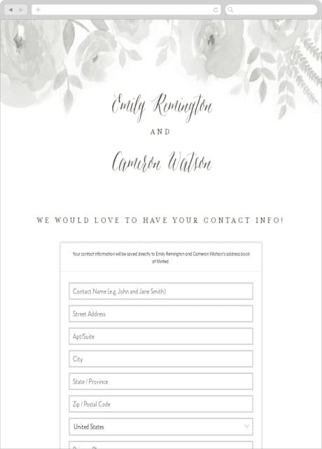 Digital Wedding Address Collection Cards