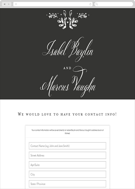 Digital Wedding Address Collection Cards