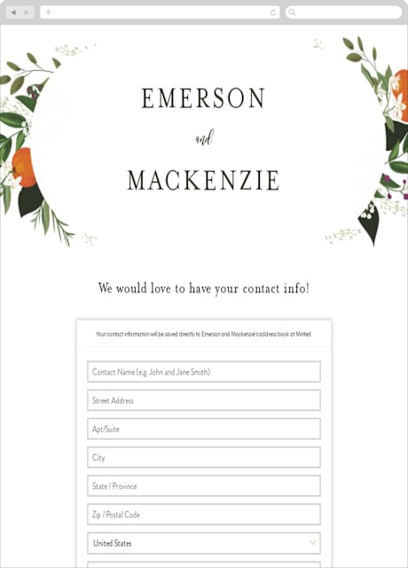 Digital Wedding Address Collection Cards