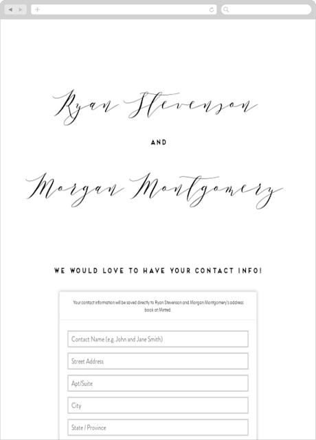 Digital Wedding Address Collection Cards