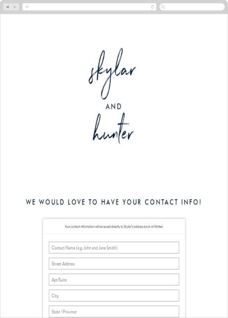 Digital Wedding Address Collection Cards