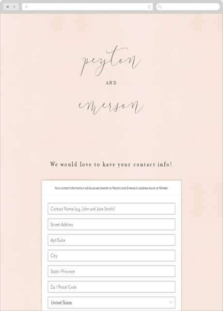Digital Wedding Address Collection Cards