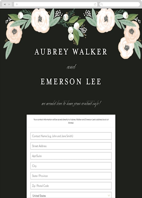 Digital Wedding Address Collection Cards