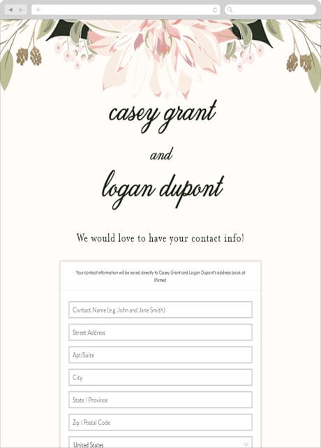 Digital Wedding Address Collection Cards