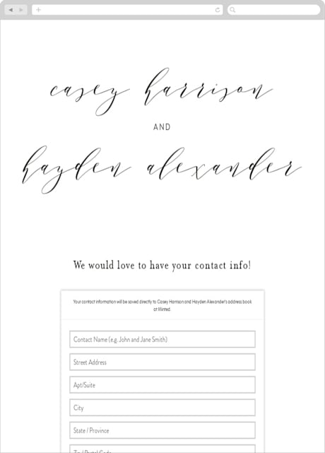 Digital Wedding Address Collection Cards
