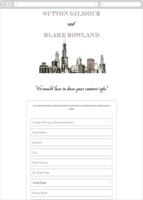 Digital Wedding Address Collection Cards